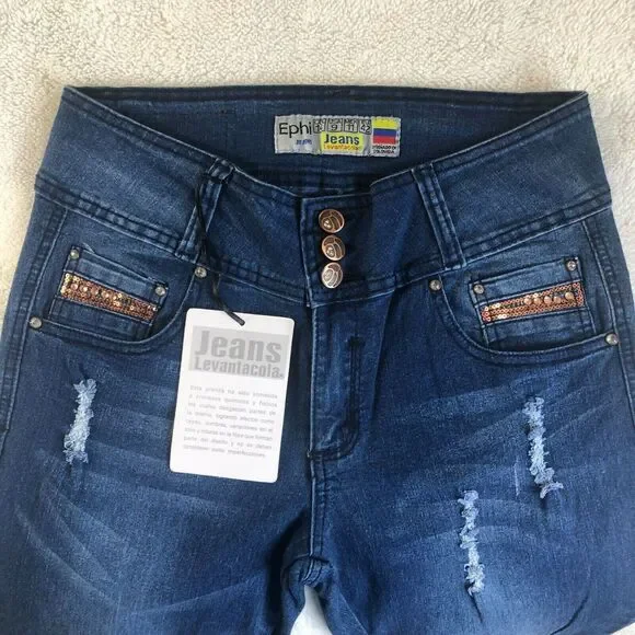 Ephi Jeans. Women's Butt Lifter Technology Embellished Jeans High Waist Sz 9 USA - Picture 8 of 12